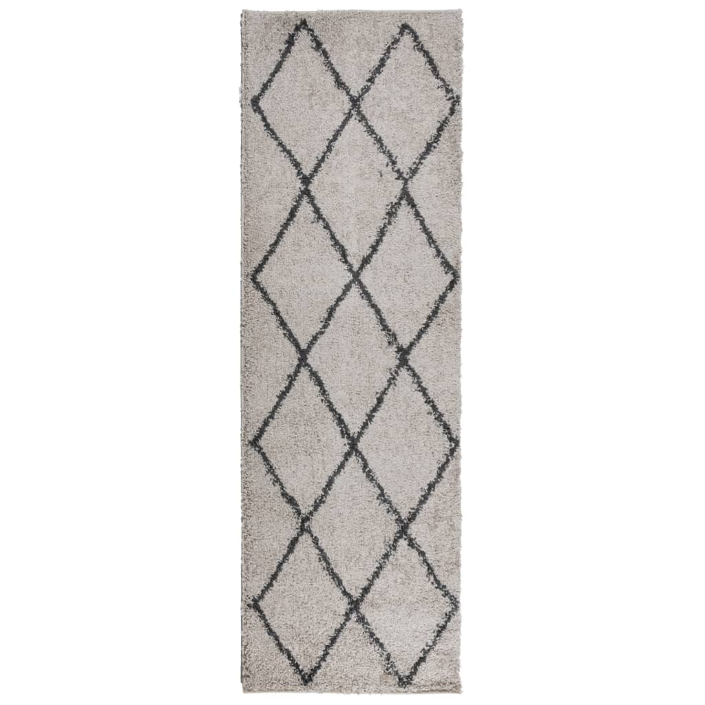 VidaXL tapis pamplona shaggy poils longs 80x250 cm beige anthracite