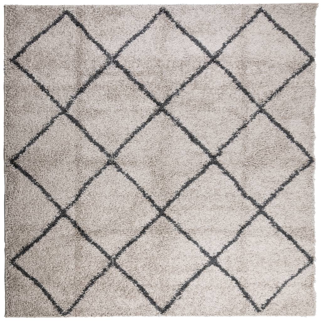 VidaXL tapis pamplona shaggy poils longs 160x160 cm beige anthracite