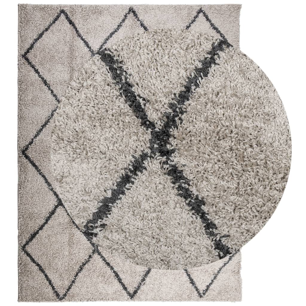 VidaXL tapis pamplona shaggy poils longs 300x400 cm beige anthracite
