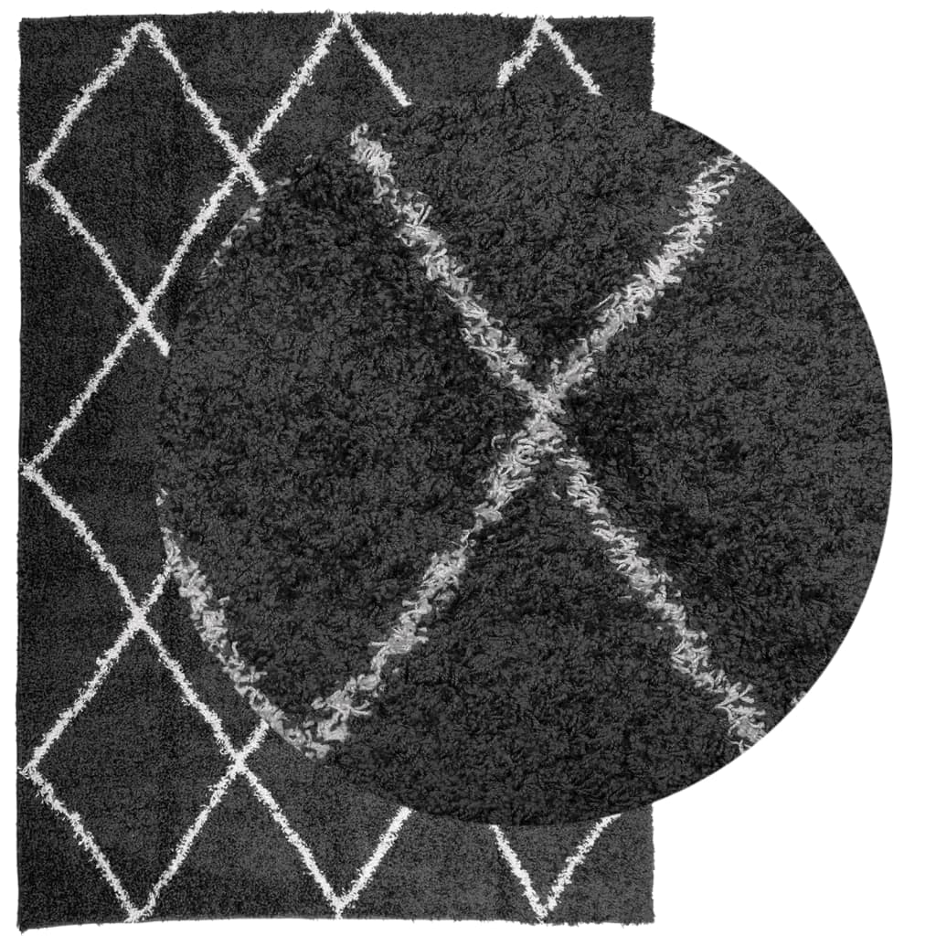 Vidaxx tapis shaggy poils longs moderne 120x170 cm noir et crème