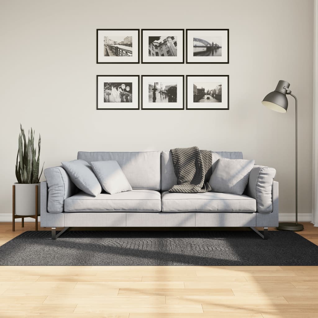 VidaXL tapis iza poils ras scandinave 100x200 cm anthracite