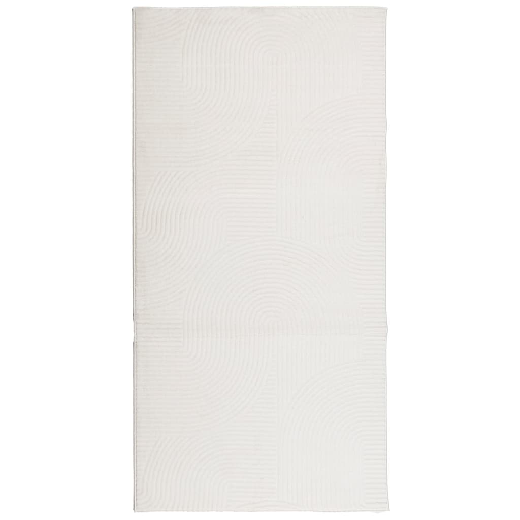 VidaXL tapis Iza poils courts scandinave 100x200 cm crème