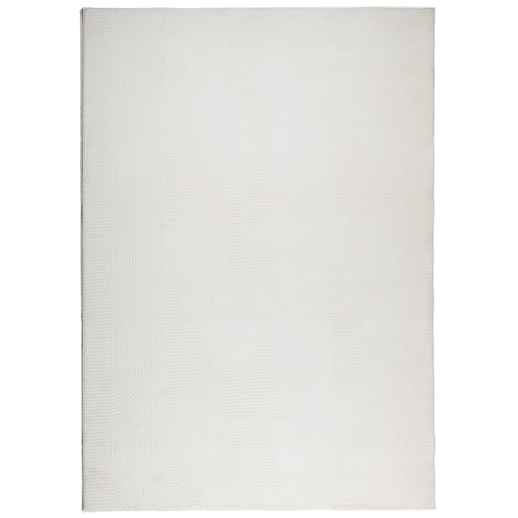VidaXL tapis Iza poils courts scandinave 140x200 cm crème