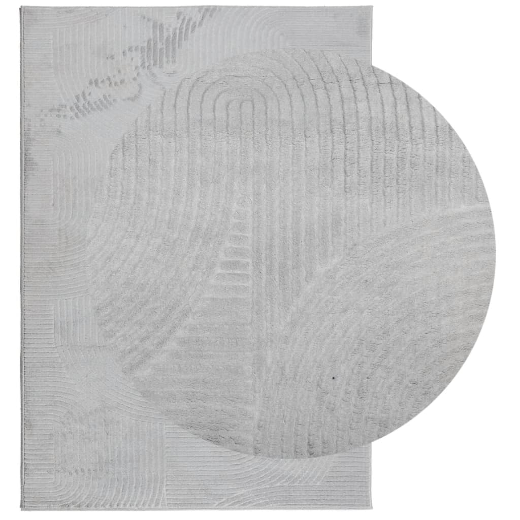 VidaXL tapis Iza poils courts scandinave 140x200 cm gris