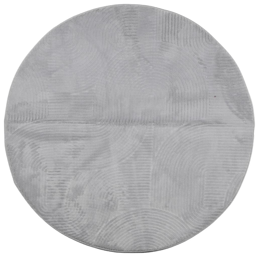 Vidaxl tapis iza poils courts scandinave ø 100 cm gris