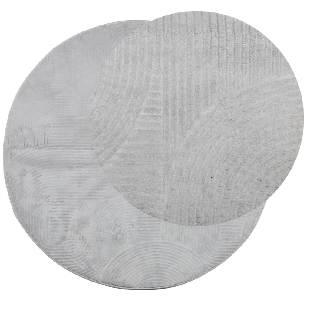 Vidaxl tapis iza poils courts scandinave ø 120 cm gris
