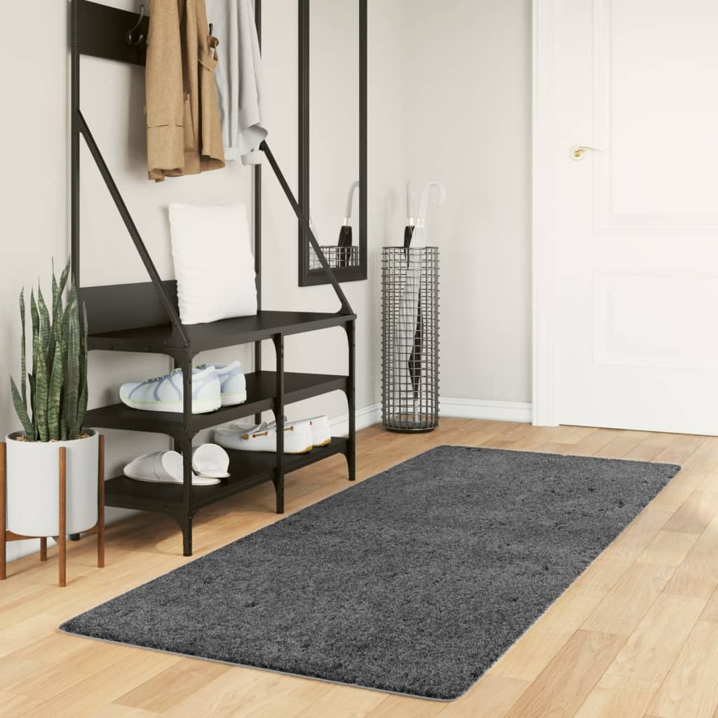 Vidaxx tapis oviedo poils ras 80x200 cm anthracite