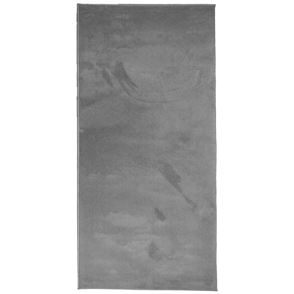 VidaXL tapis oviedo poils ras 100x200 cm anthracite