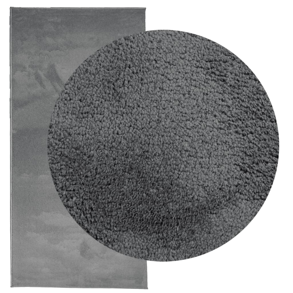 VidaXL tapis oviedo poils ras 100x200 cm anthracite