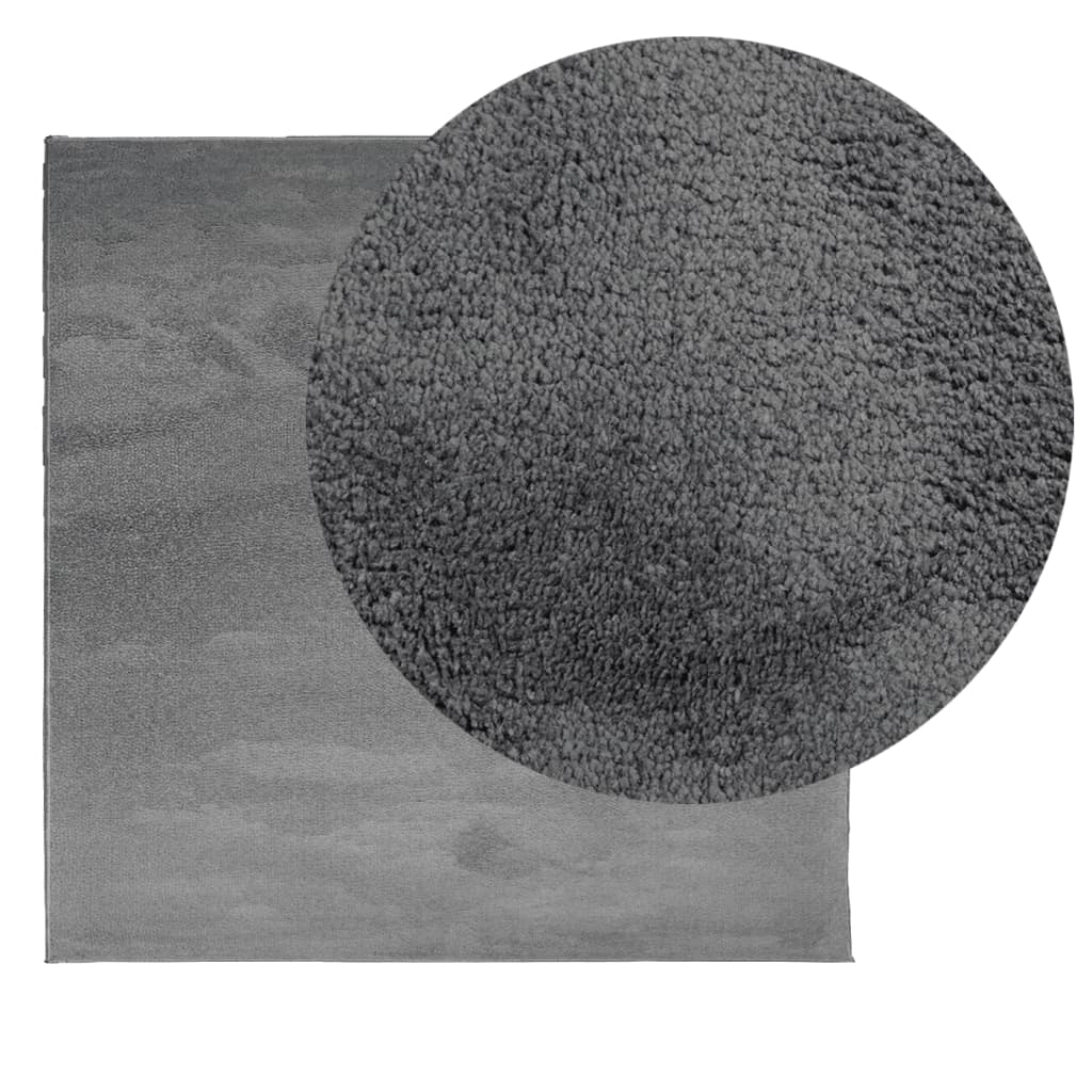 VidaXL Tapis OVIEDO poils ras 160x160 cm anthracite