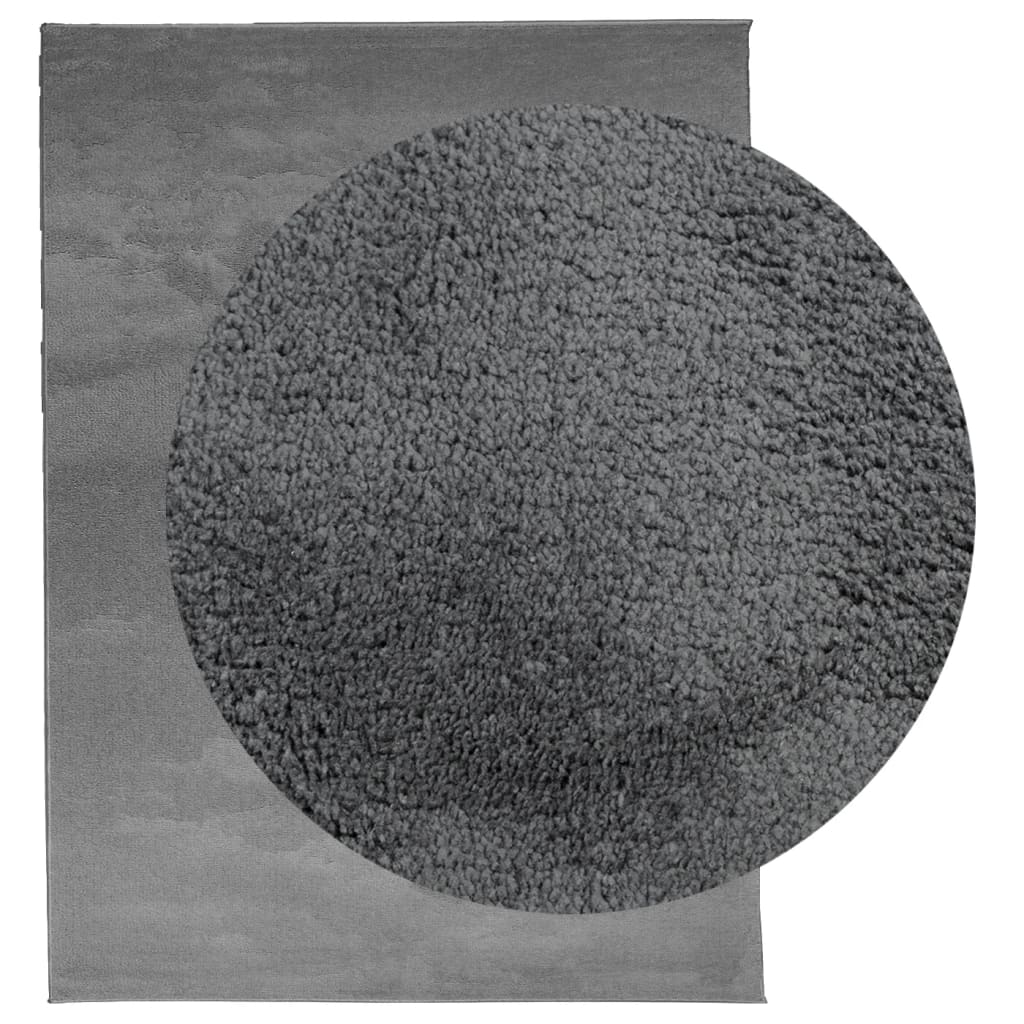 VidaXL Tapis OVIEDO poils ras 240x340 cm anthracite