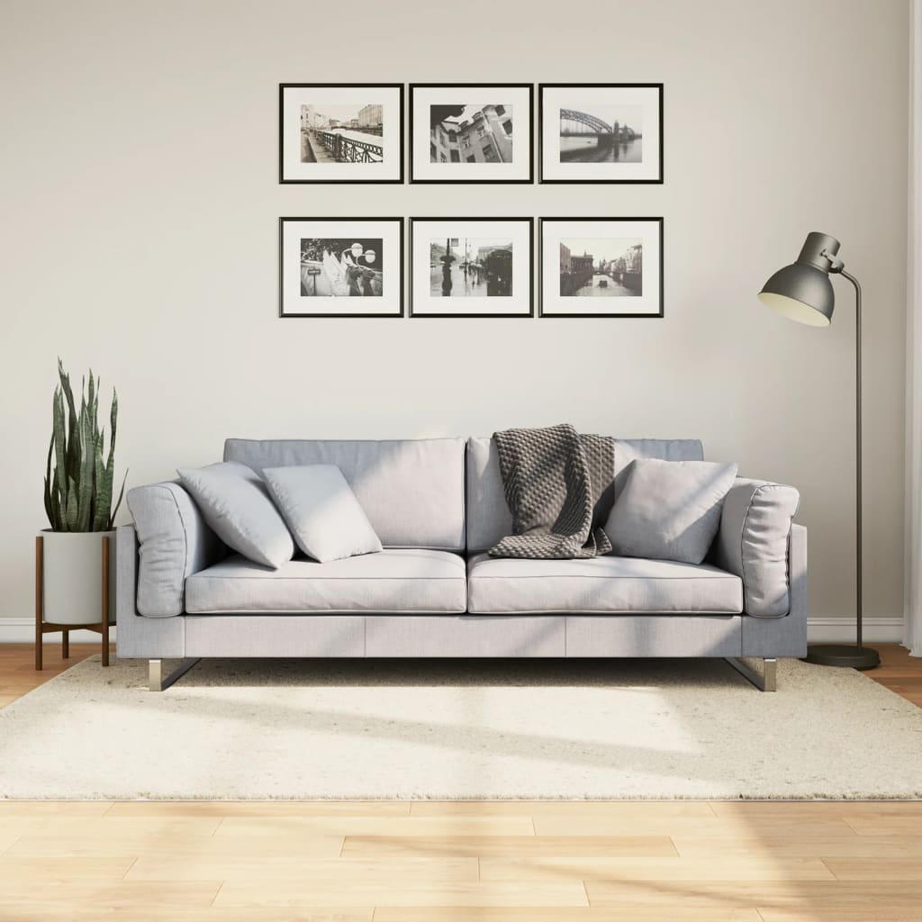 VidaXL tapis oviedo poils ras 140x200 cm beige