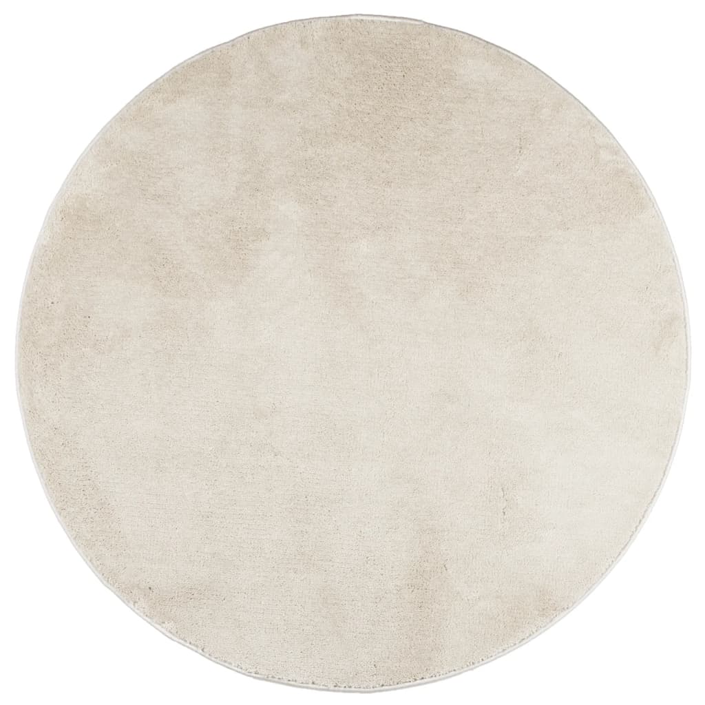 VidaXL Tapis OVIEDO poils courts Ø 200 cm beige