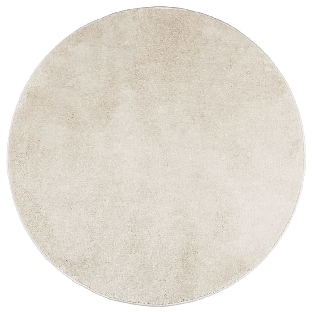 VidaXL Tapis OVIEDO poils ras Ø 280 cm beige