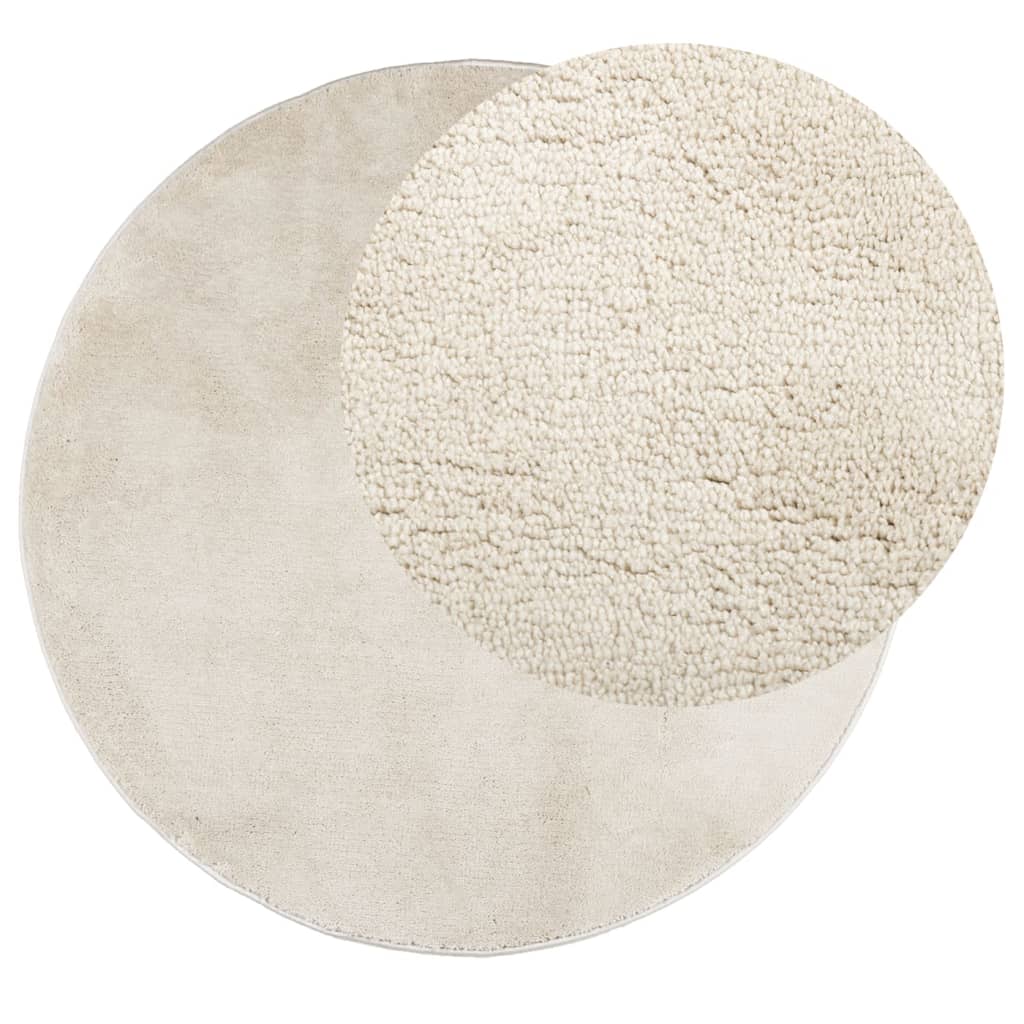 VidaXL Tapis OVIEDO poils ras Ø 280 cm beige