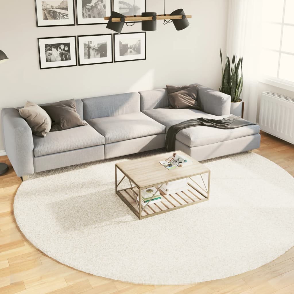 VidaXL Tapis OVIEDO poils ras Ø 280 cm beige