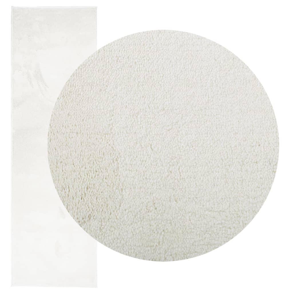 VidaXL Tapis OVIEDO poils ras 80x250 cm crème