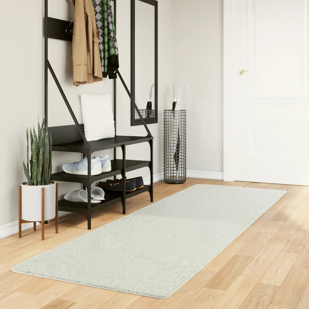 VidaXL Tapis OVIEDO poils ras 80x250 cm crème