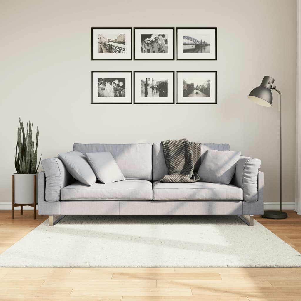 Vidaxx tapis oviedo poils ras 160x160 cm crème