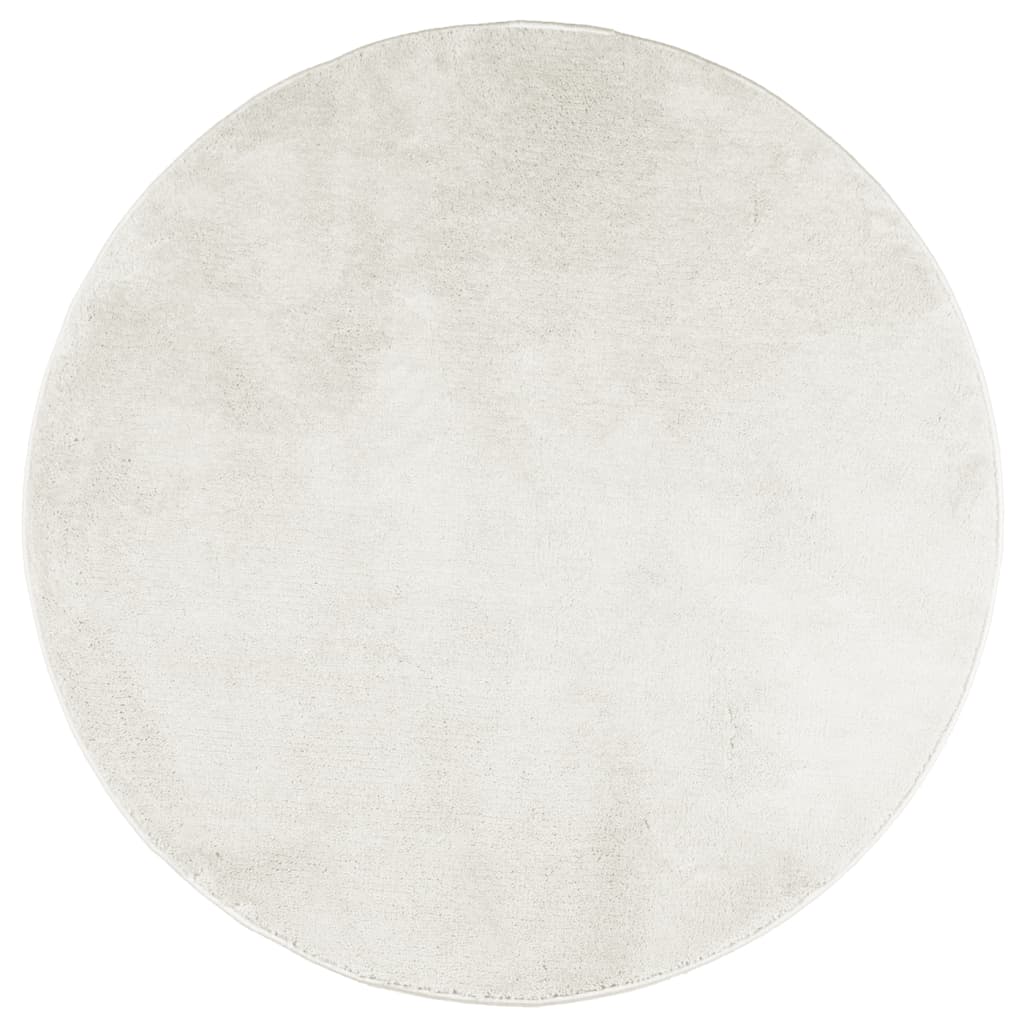 VidaXL Tapis OVIEDO poils ras Ø 160 cm crème