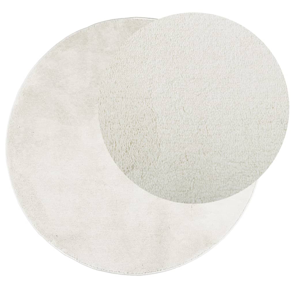 VidaXL Tapis OVIEDO poils ras Ø 160 cm crème