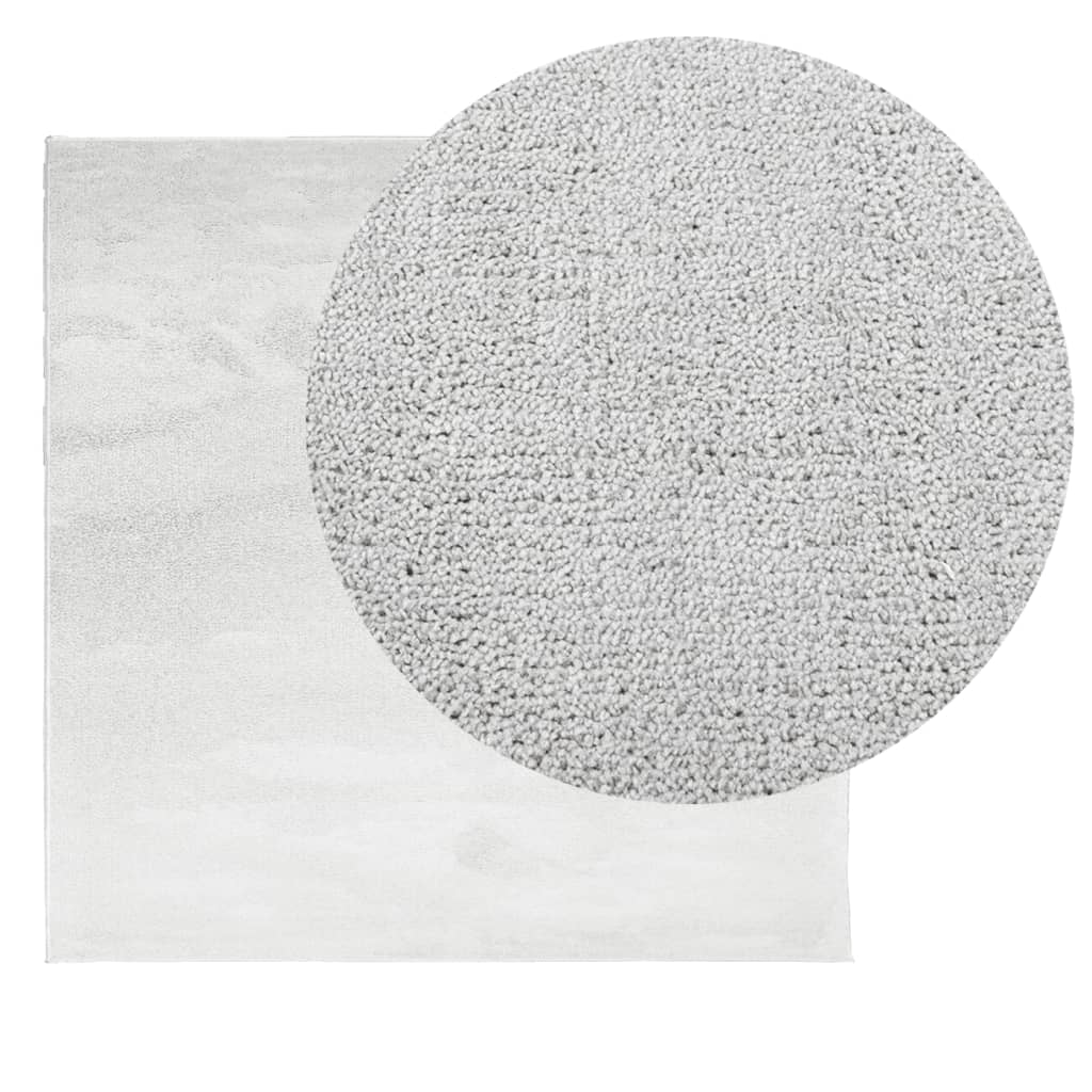 VidaXL Tapis OVIEDO poils ras 160x160 cm gris
