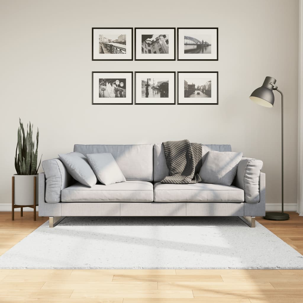 VidaXL Tapis OVIEDO poils ras 160x160 cm gris