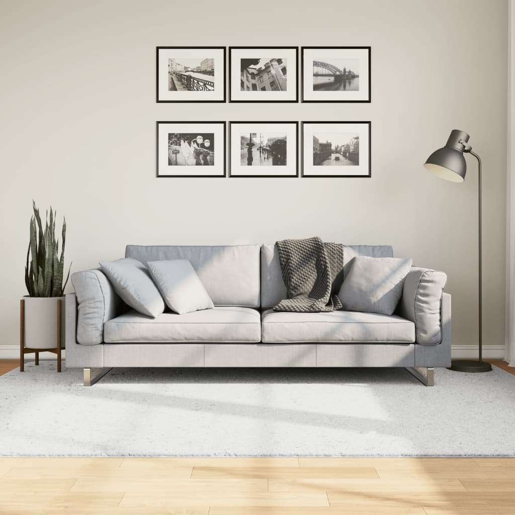 VidaXL tapis oviedo poils ras 160x230 cm gris