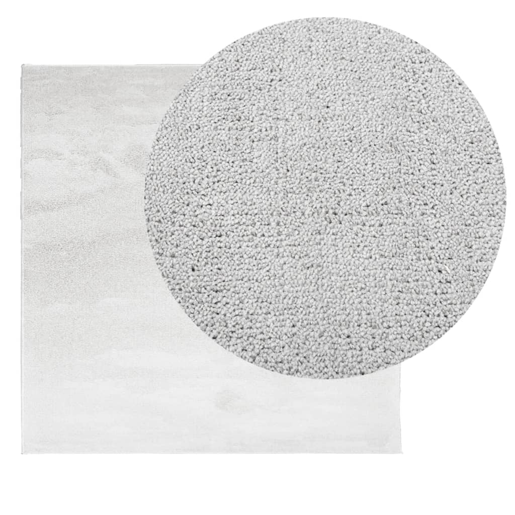 VidaXL tapis oviedo poils ras 200x200 cm gris