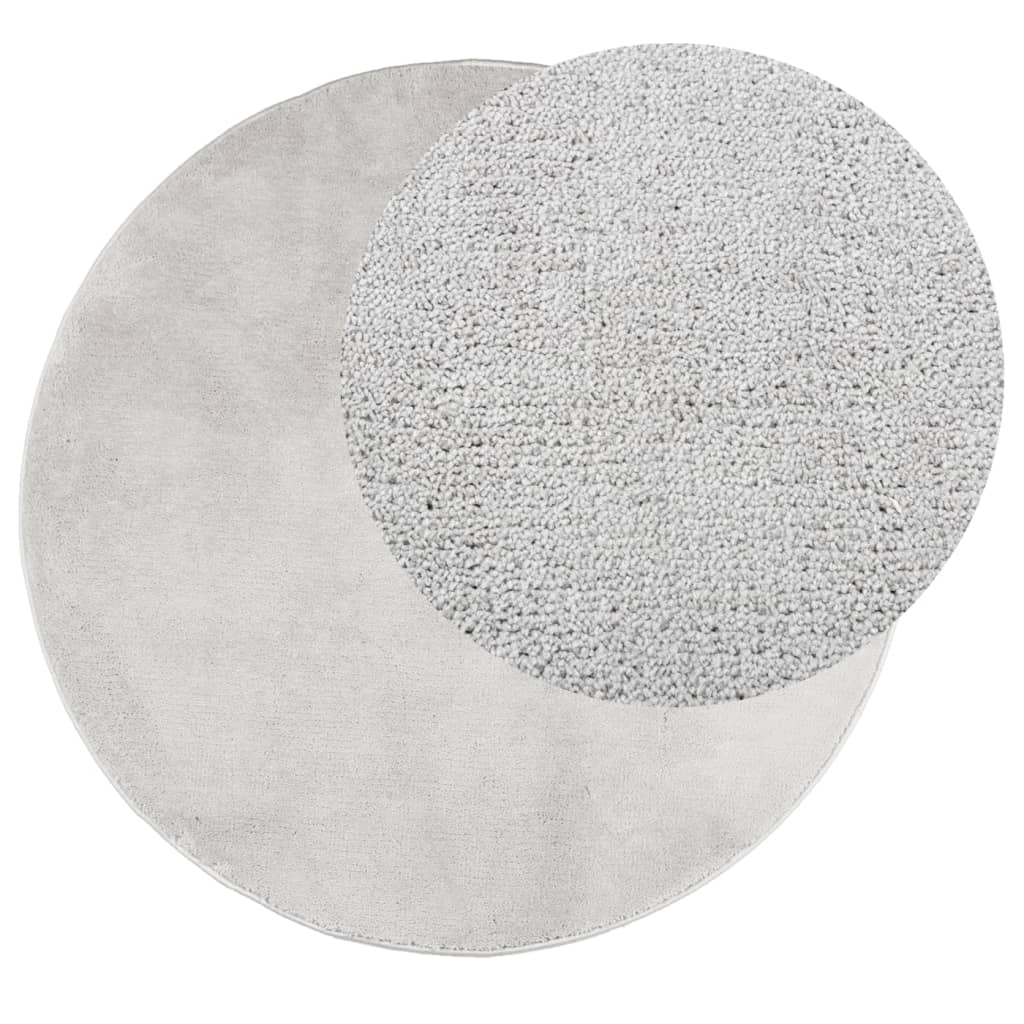 VidaXL tapis oviedo poils ras ø 160 cm gris