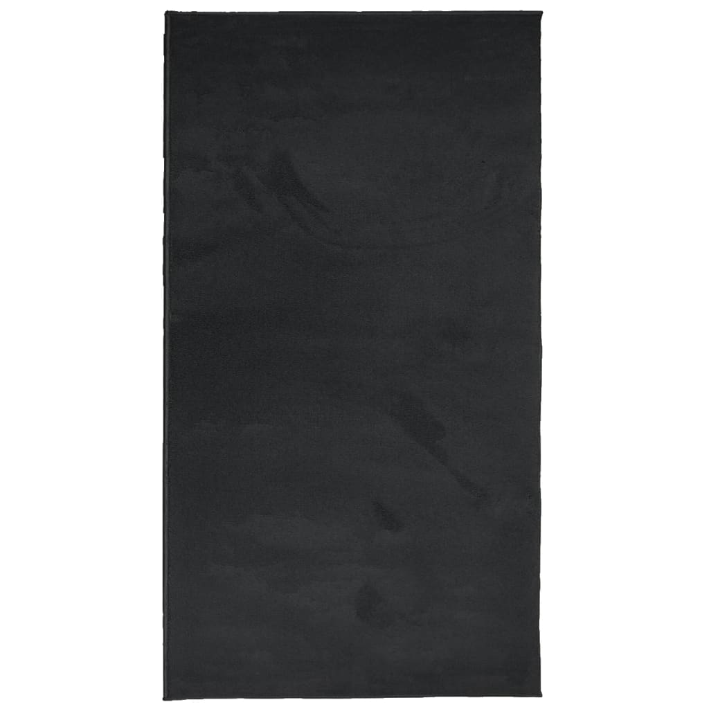 VidaXL tapis oviedo poils ras 60x110 cm noir