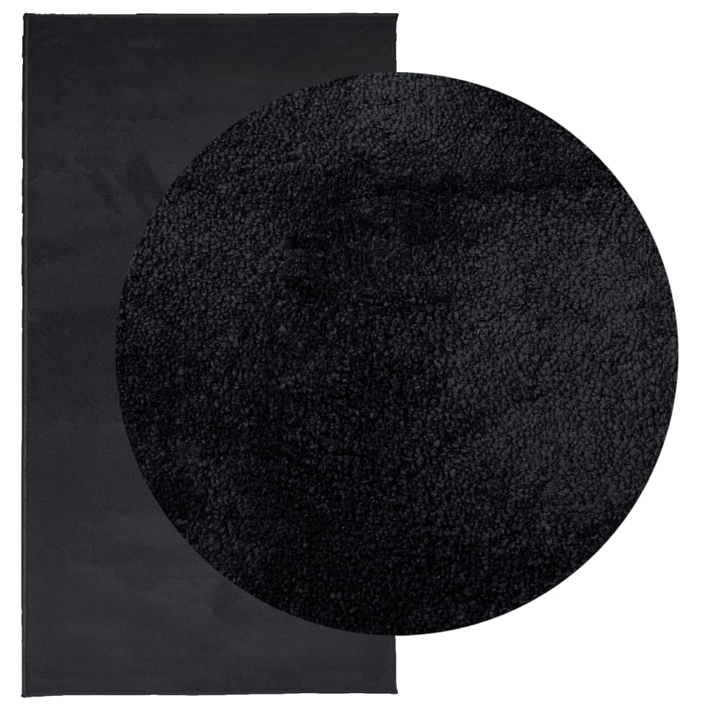 Vidaxx tapis oviedo poils ras 80x150 cm noir