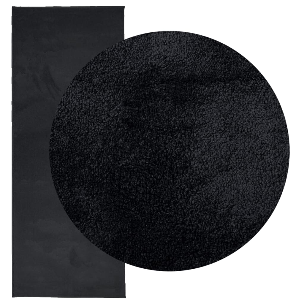 VidaXL Tapis OVIEDO poils ras 80x200 cm noir