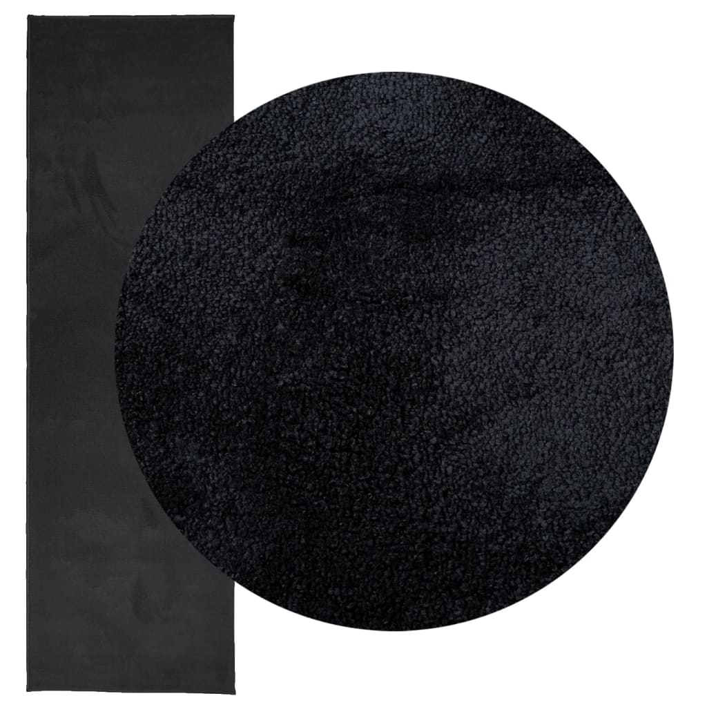 VidaXL Tapis OVIEDO poils ras 80x250 cm noir