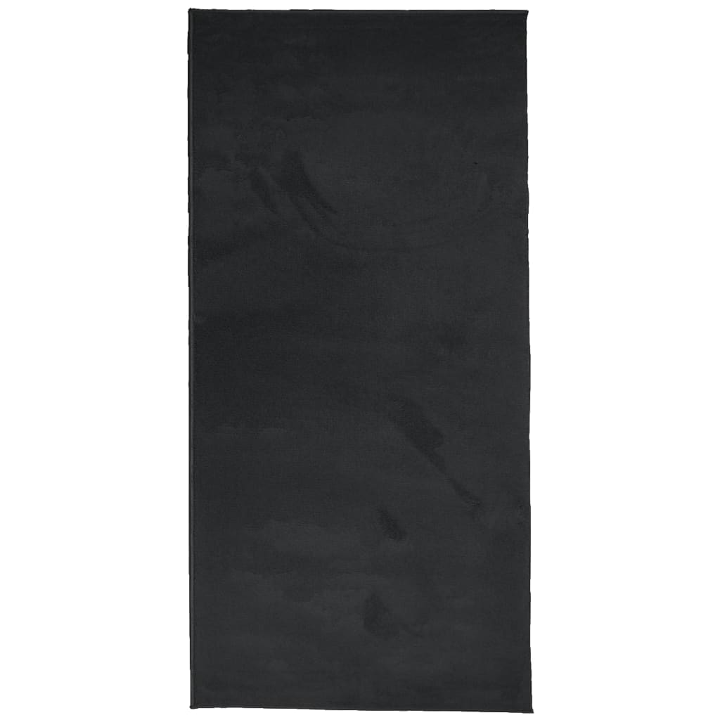 Vidaxx tapis oviedo poils ras 100x200 cm noir