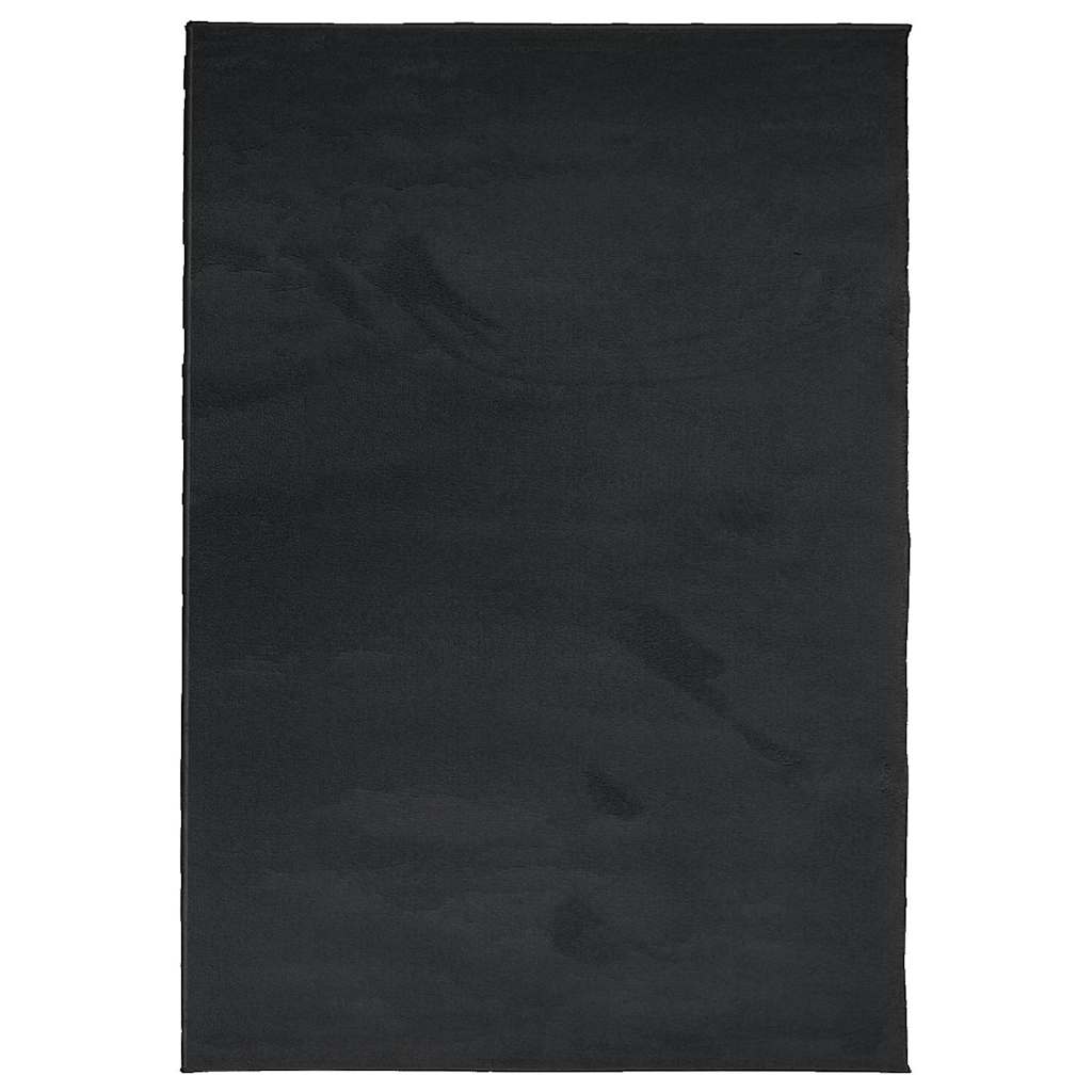 VidaXL tapis oviedo poils ras 160x230 cm noir