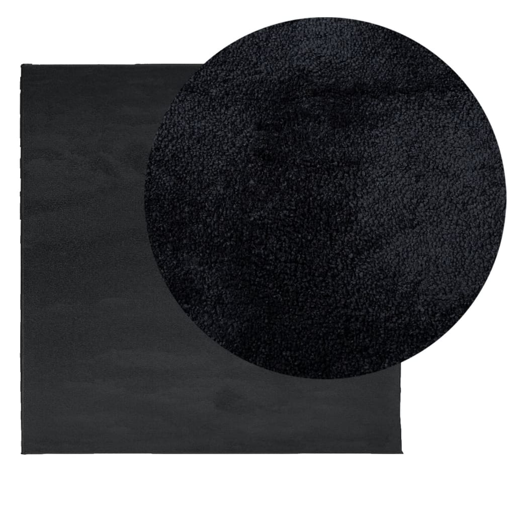 VidaXL Tapis OVIEDO poils ras 240x240 cm noir