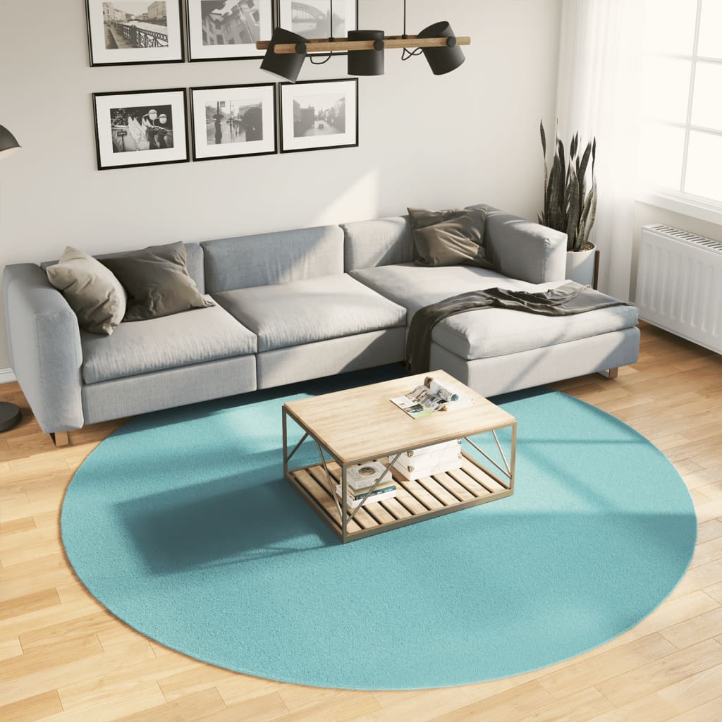 VidaXL tapis oviedo poils ras ø 240 cm vert