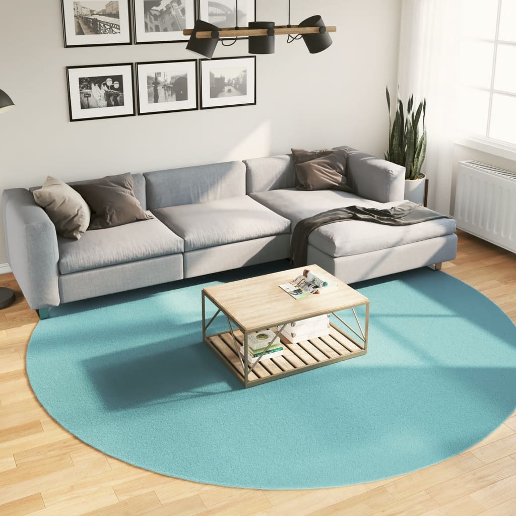 VidaXL Tapis OVIEDO poils ras Ø 280 cm vert