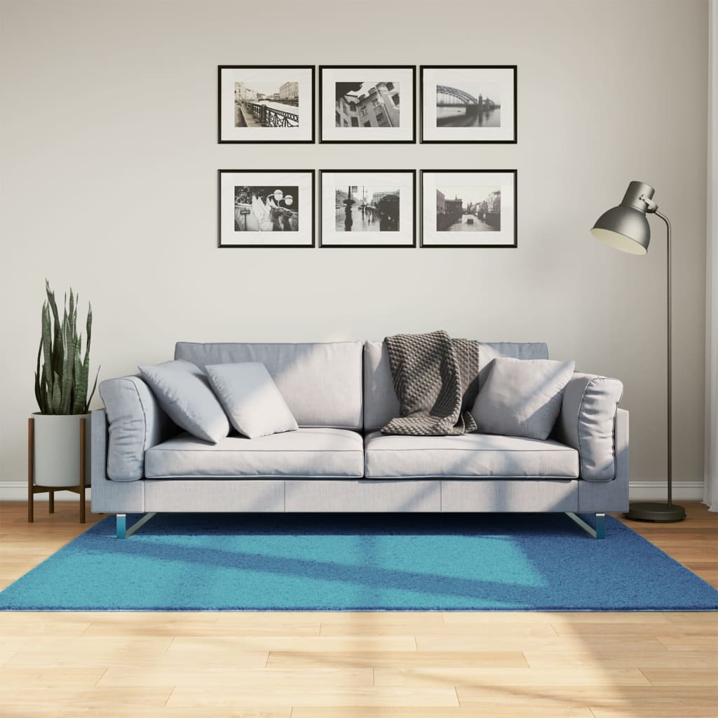 VidaXL tapis oviedo poils ras 120x170 cm turquoise