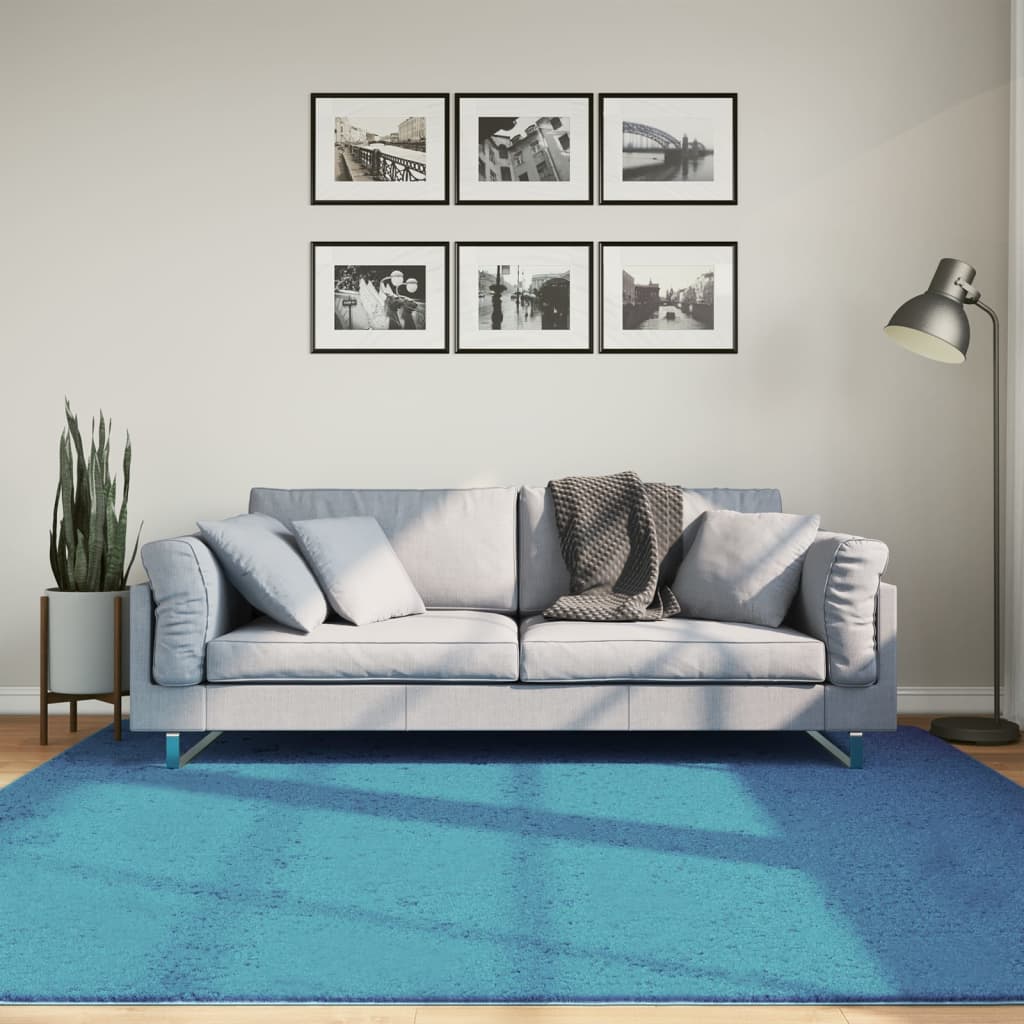 VidaXL tapis oviedo poils ras 200x200 cm turquoise