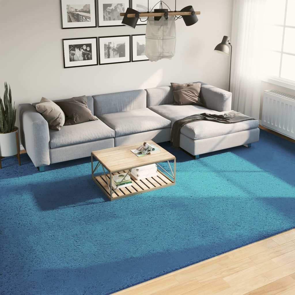 VidaXL Tapis OVIEDO poils ras 300x400 cm turquoise