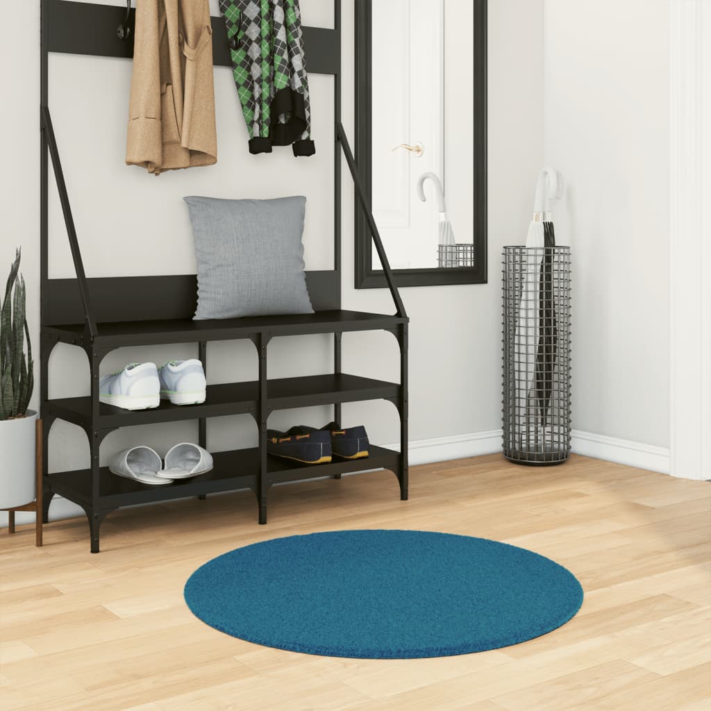 Vidaxl tapis oviedo poils courts ø 80 cm turquoise
