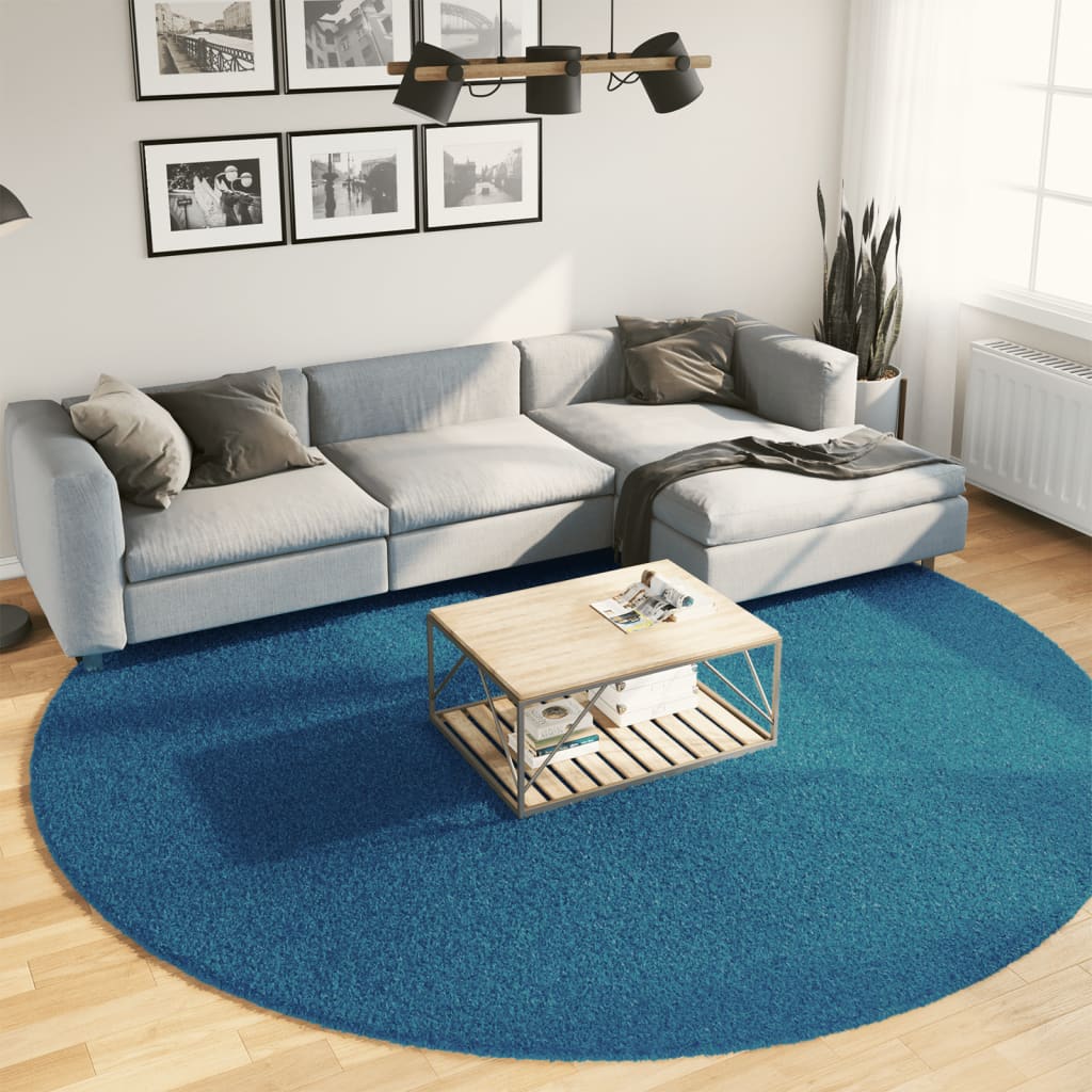 VidaXL Tapis OVIEDO poils courts Ø 280 cm turquoise