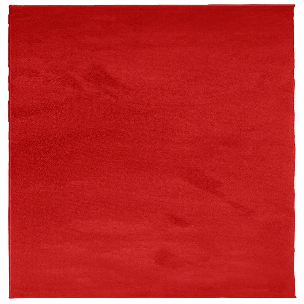 VidaXL tapis oviedo poils ras 160x160 cm rouge