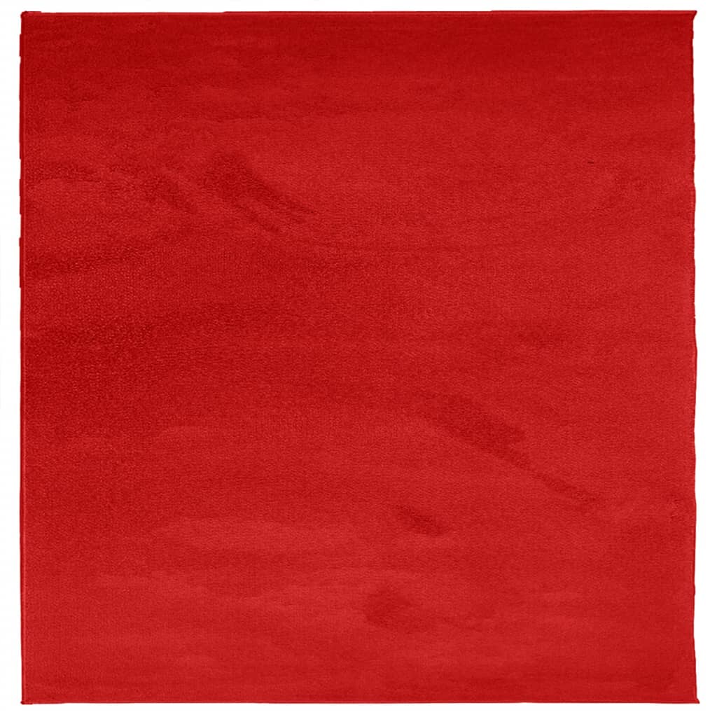 VidaXL tapis oviedo poils ras 200x200 cm rouge