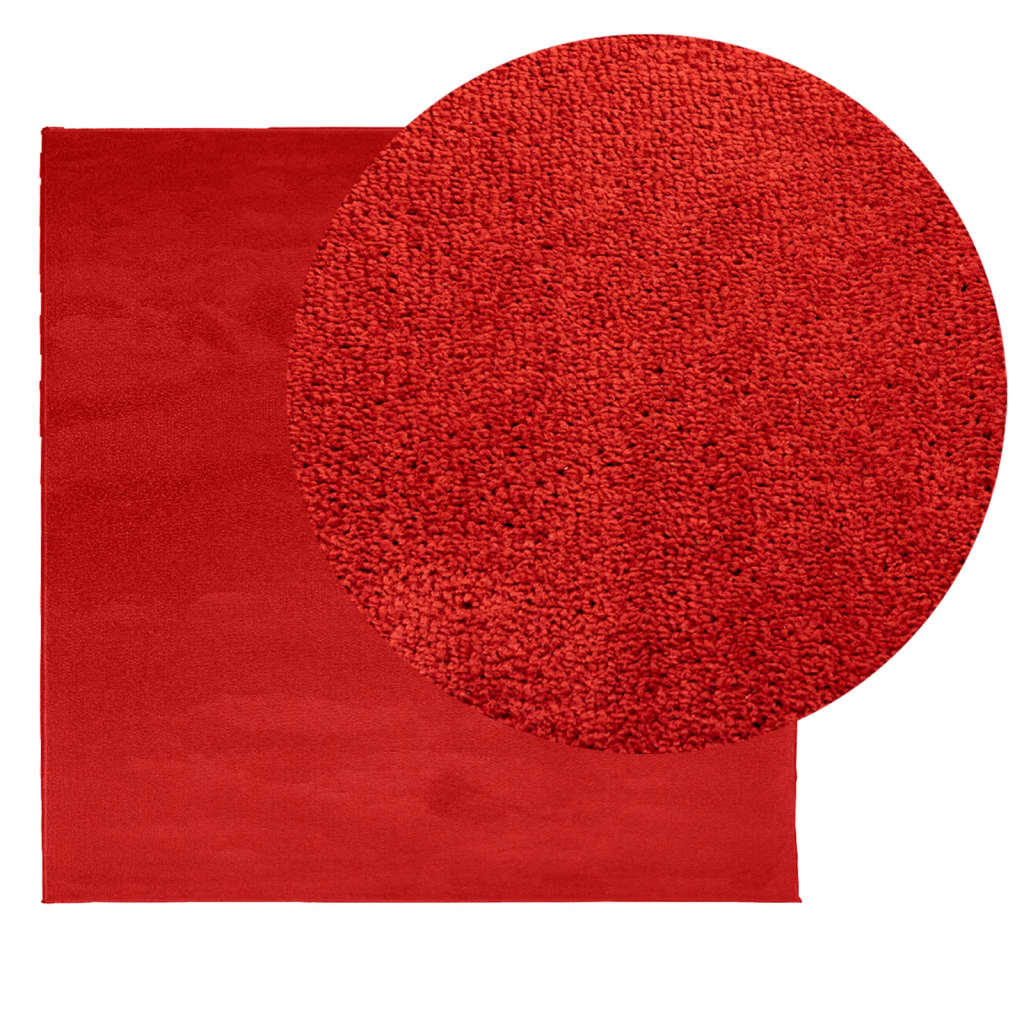 VidaXL tapis oviedo poils ras 200x200 cm rouge