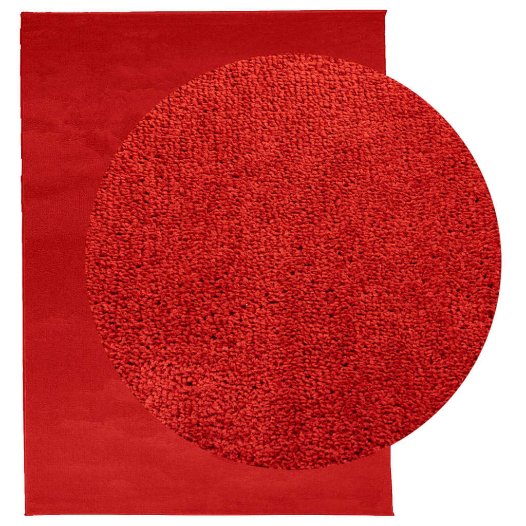 VidaXL tapis oviedo poils ras 240x340 cm rouge