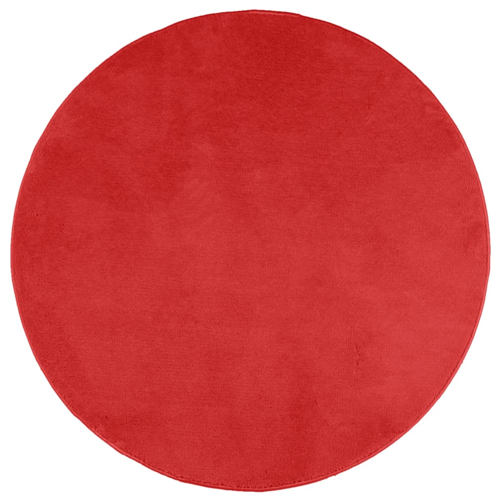 VidaXL tapis oviedo poils ras ø 160 cm rouge