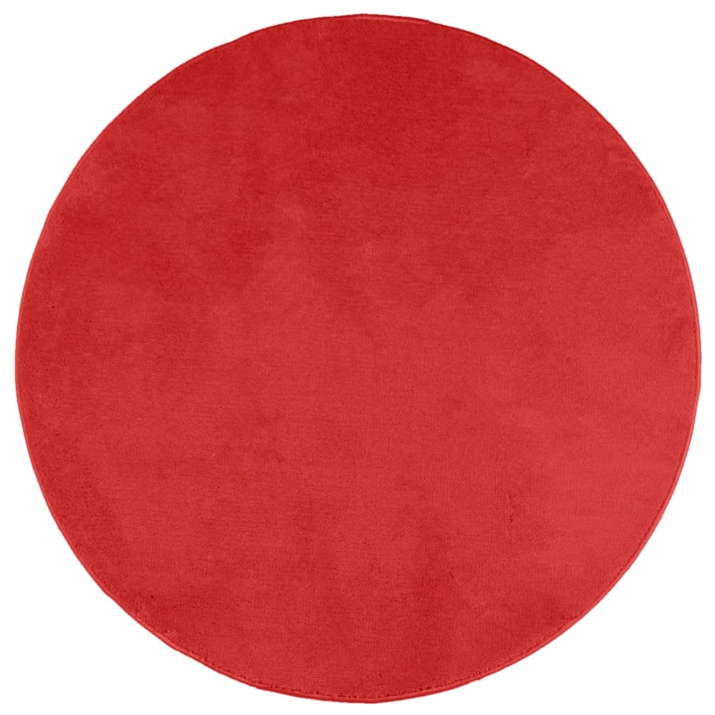 Vidaxx tapis oviedo poils ras ø 200 cm rouge